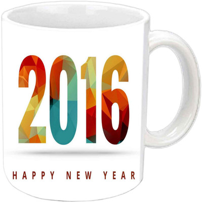 

Raj Laxmi New year white Ceramic Mug(350 ml)