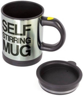 

Prostuff Self Stirring With Lid Stainless Steel Mug(350 ml), Black;silver