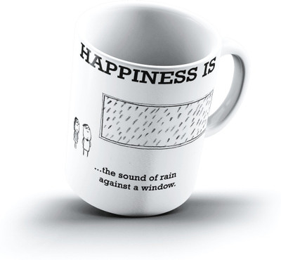 

Ucard Happiness Is2135 Bone China, Ceramic, Porcelain Mug(325 ml), Multicolor