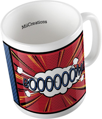 

MiiCreations Printed Bang! Boom! Ceramic Mug(325 ml), Multicolor