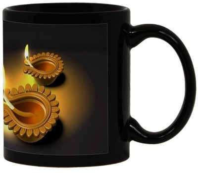 

Lolprint 20 Diwali Gift Black Ceramic Mug(325 ml)