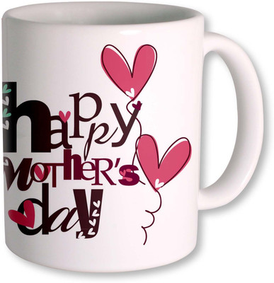 

PhotogiftsIndia Happy Mothers Day With Heart Balloon Ceramic Mug(325 ml), White