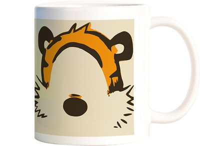 Rangeele Inkers Calvin Hobbes Minimal Ceramic Mug(300 ml), Multicolor