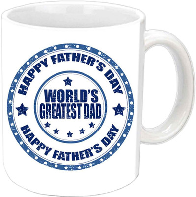 

Raj Laxmi World's Greatest Dad White Ceramic Mug(350 ml)
