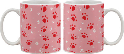 

Artifa Follow Me Dog Paw Print Porcelain, Ceramic Mug(350 ml), Multicolor