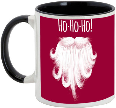 

AllUPrints Funny Santa Claus Ceramic Mug(325 ml), Black