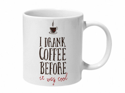 

Mooch Wale I Drank Coffee Before It Was Cool Ceramic Mug(325 ml), Multicolor