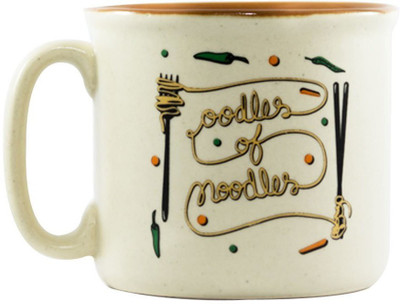 

EK DO DHAI Oodles of Noodles Bowl Ceramic Mug(800 ml), Multicolor