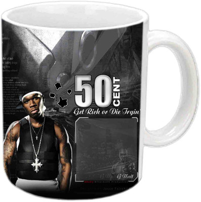 

Raj Laxmi 50Cent Rapper White Ceramic Mug(350 ml)