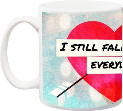 

ME&YOU Gift for Husband/Wife/Boyfriend/Girlfriend/lover;I stll fall for you everyday red Printed Ceramic Mug(325 ml), Multicolor
