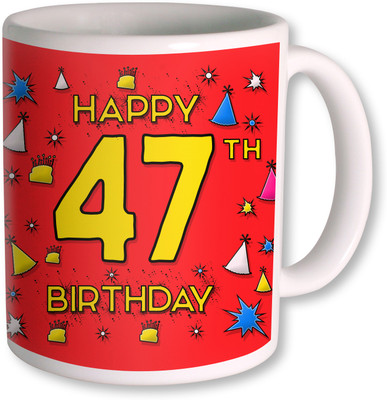 

PhotogiftsIndia 47th Happy Birthday Coffee Ceramic Mug(350 ml), White