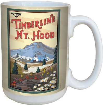 

Tree-Free Greetings Greetings lm43171 Vintage Mount Hood Vista with Flowers by Paul A. Lanquist Ceramic with Full-Sized Handle, 15-Ounce, Multicolored Ceramic Mug(60 ml), Multicolor