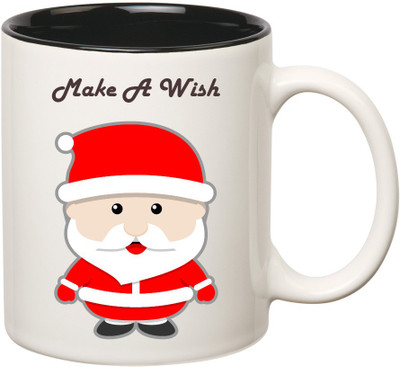

HuppmeGift Santa Inner Black Ceramic Mug(350 ml), Black;white