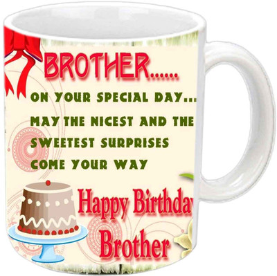

Raj Laxmi brother b'day cake white Ceramic Mug(350 ml)