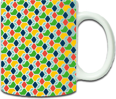 

Maison N Mode Colour Box Pattern Coffee Ceramic Mug(330 ml), Multicolor