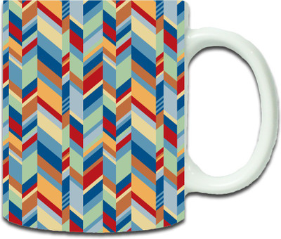

Maison N Mode Colour Patti Pattern Coffee Ceramic Mug(330 ml), Multicolor