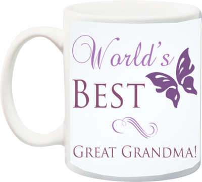 

ME&YOU Gift for Grandmother/Grandma/Nani/Dadi On Birthday/Special Occasion;world best great Grandma printed Ceramic Mug(325 ml), Multicolor