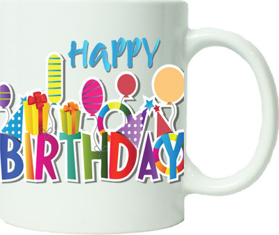 

Maison N Mode Happy Birth Day Lollypop Coffee Ceramic Mug(330 ml), Multicolor