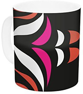 

Kess InHouse InHouse Miranda Mol Magenta Orange Hawaiian Retro Ceramic Coffee, 11 oz, Multicolor Ceramic Mug(60 ml)
