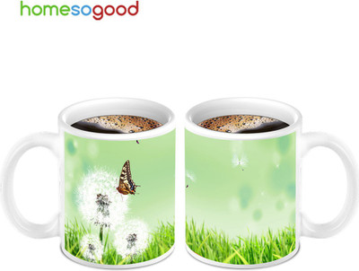45% OFF on Homesogood Glowing Nature Designed (2s) Ceramic Mug(280 ml, Pack of 2)