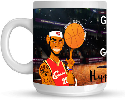 

HuppmeGift Happy Birthday Player White Ceramic Mug(350 ml)