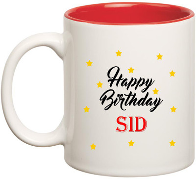 

HuppmeGift Happy Birthday Sid Inner Red Ceramic (350ml) Ceramic Mug(350 ml), Red;white