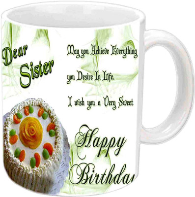 

Raj Laxmi sister love cake white Ceramic Mug(350 ml)