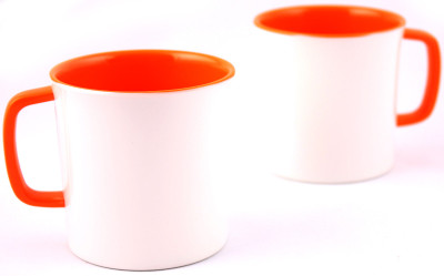 10% OFF on Hiluxe Ivory Melamine 42248 Ivory - Orange Melamine Coffee Mug(Pack of 2)