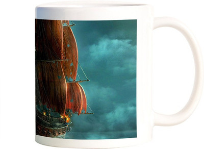 

Rangeele Inkers Fantasy Ship Ceramic Mug(300 ml), Multicolor