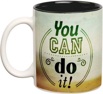 

Prithish You Can Do It Double Color Ceramic Mug(330 ml), Multicolor