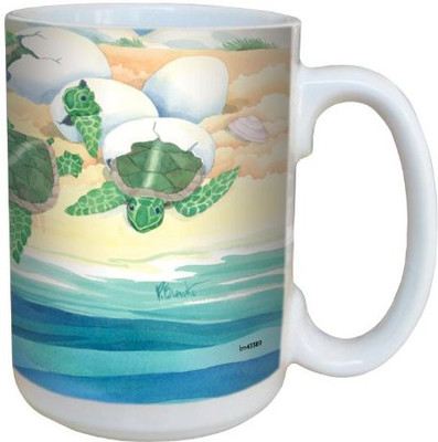 

Tree-Free Greetings Greetings lm43389 Sweet Sea Turtle Nestlings by Paul Brent Ceramic with Full-Sized Handle, 15-Ounce Ceramic Mug(60 ml), Multicolor