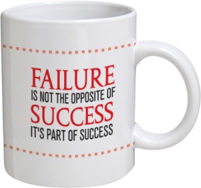 

My Bestow Failur & Success - MyBestow White Plain Coffee Ceramic Ceramic Mug(320 ml), Multicolor