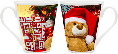 

Homesogood Wish You A Merry Christmas Ceramic Mug(355 ml, Pack of 2)