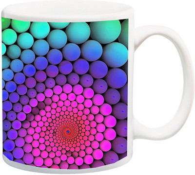 

ME&YOU Special color 3D designer Balls HD Printed Ceramic Mug(325 ml), Multicolor