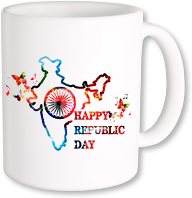 

PhotogiftsIndia Happy Republic Day indian map Ceramic Mug(325 ml), Multicolor