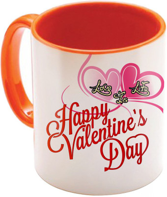 

SKY TRENDS Valentine Gift for Girlfriend Love Printed I Love U Forever Perfect for Her Him Wife Fiance Anniversary And Birthday STGD058 Ceramic Mug(325 ml), Orange