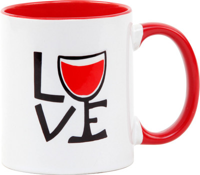 

Floweraura Drunk On Love Ceramic Mug(350 ml), Multicolor