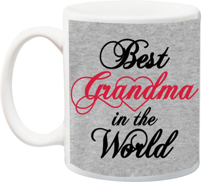

ME&YOU Gift for Grandmother/Grandma/Nani/Dadi On Birthday/Special Occasion;Best grandma in the world printed Ceramic Mug(325 ml), Multicolor