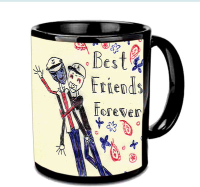 

Raj Laxmi BFF with Colorful Sketch Black Ceramic Ceramic Mug(3.5 ml)