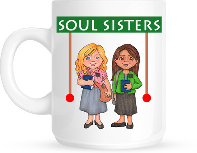

HuppmeGift Soul Sisters White Ceramic Mug(350 ml)