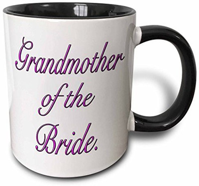 

3dRose Grandmother of the Bride, Pink Two Tone Black, 11 oz, Black/White Ceramic Mug(60 ml)