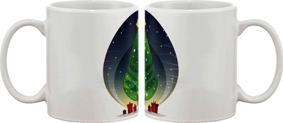 

Artifa Christmas Tree Decorated Porcelain, Ceramic Mug(350 ml), Multicolor