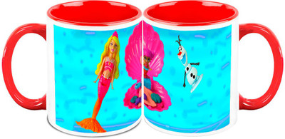 Homesogood Barbie Doll For Kids (Set Of 2) Ceramic Mug(325 ml, Pack of 2) available at flipkart for Rs.749