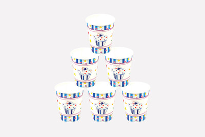 

Funcart Sweet Treatz Cupcake Paper Mug(250 ml, Pack of 6), Multicolor