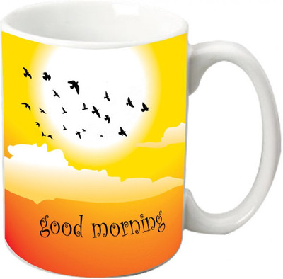 

Maison N Mode Good Morning Fly Coffee Ceramic Mug(330 ml), Multicolor