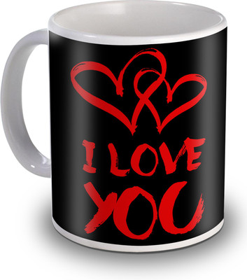 

SKY TRENDS I Love You Black Red Moments Gifts For Valentine's Ceramic Mug(350 ml), White