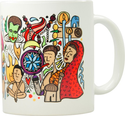 

Chumbak MG151 Ceramic Mug(300 ml, Pack of 89), Multicolor