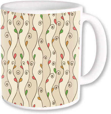 

Heyworlds gifts for flower design 04 Ceramic Mug(325 ml), Multicolor