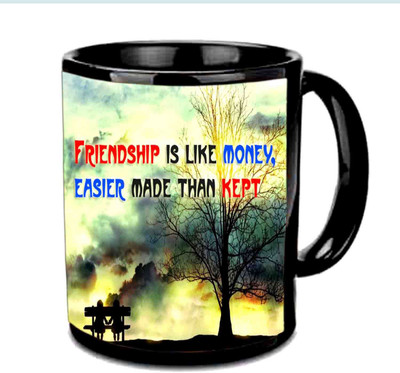 

Raj Laxmi Friendship Quote Black Ceramic Ceramic Mug(3.5 ml)