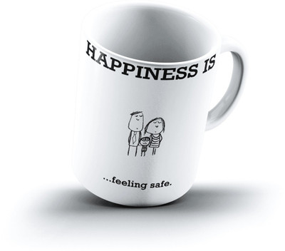 

Ucard Happiness Is1572 Bone China, Ceramic, Porcelain Mug(325 ml), Multicolor